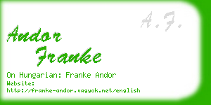 andor franke business card
